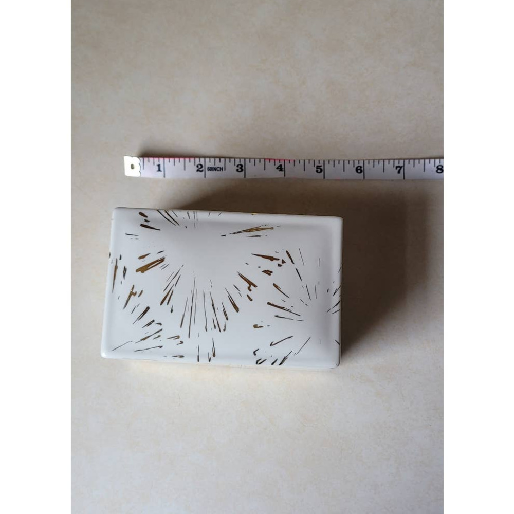 Set of Four White and Gold Trinket Boxes Porcelain 2 Vintage - Picture 12 of 14